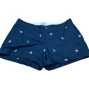 Old Navy Nautical Chino Shorts Anchors Ship Wheel 3.5” Inseam - Size 12
